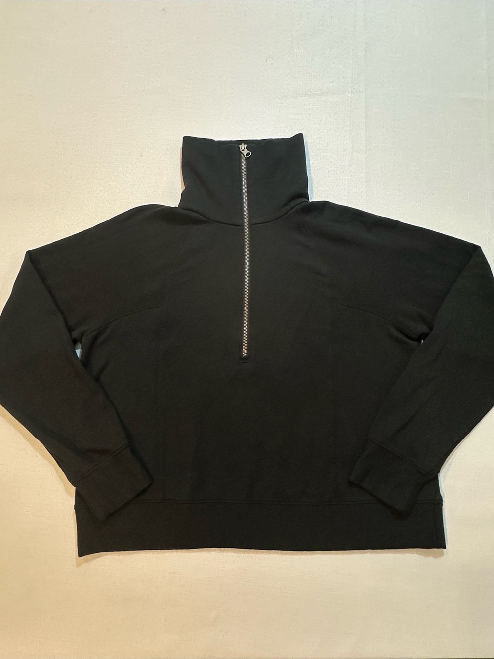 Quince SuperSoft Fleece Half Zip Black Medium